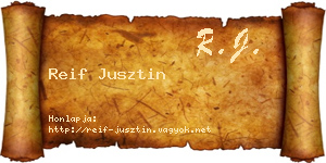 Reif Jusztin névjegykártya